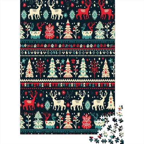 Weihnachten 1000 Stück Puzzles Für Erwachsene Teenager Stress Abbauen Familien-Puzzlespiel Mit Poster in 1000-teiliges Puzzle Kinder Lernspiel Spielzeug Geschenk Puzzel 1000pcs (75x50cm) von LeHuaiMa