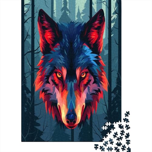 Wolf Puzzle 1000 Teile Puzzles Für Erwachsene Lernspiel Herausforderungsspielzeug 1000-teilige Puzzlespiel Für Erwachsene Kinder Puzzel 1000pcs (75x50cm) von LeHuaiMa