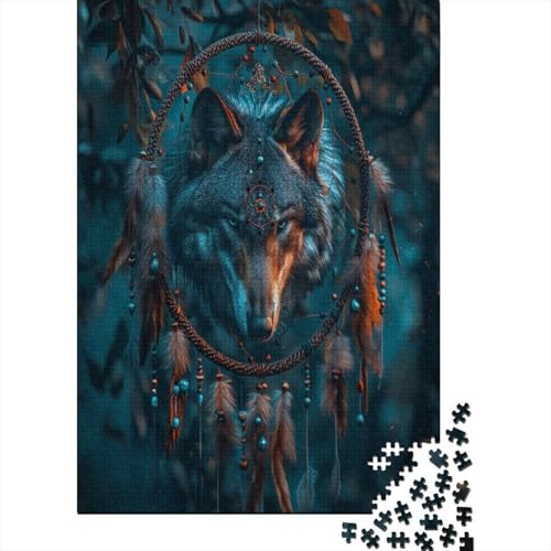 Wolf Puzzle 1000 Teile Puzzles Für Erwachsene Lernspiel Herausforderungsspielzeug 1000-teilige Puzzlespiel Für Erwachsene Kinder Puzzel 1000pcs (75x50cm) von LeHuaiMa