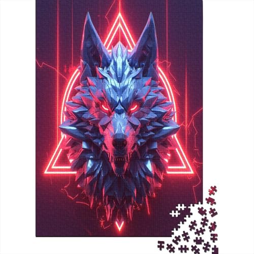 Wolf Puzzlespiel 1000 Teile Für Erwachsene, Einzigartige Kunstwerke Und Vorlage - Geburtstagsgeschenk - Spaßige Puzzles Mit Überraschung Von Puzzle in A Bag Puzzel 1000pcs (75x50cm) von LeHuaiMa