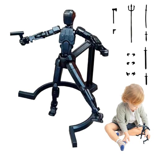3D-gedruckte Figur,3D-Actionfiguren - Desktop-Roboter mit mehreren Gelenken, bewegliche Actionfigur,Artikulierte, einzigartige Sammlerstücke für Spieleliebhaber, Geburtstags-Ostereier-Korbfüller von LeKing