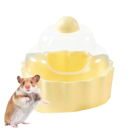 Hamster-Sandbadbehälter, Hamstertoilette - Kuchenförmiges Kleintier-Lebensraum-Dekor - Rutschfestes, durchsichtiges Critter's Duschraum-Käfigzubehör für Lemminge, Eichhörnchen, Igel und von LeKing