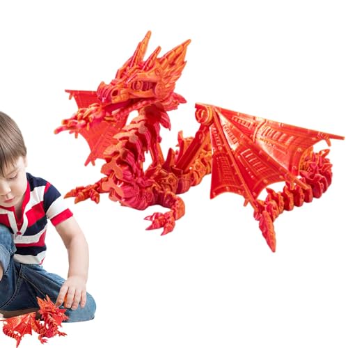 LeKing 3D-Gedruckter Drache, 3D-Gedruckter Mecha-Flugsaurier, Drachenspielzeug mit flexiblen Gelenken, Drachenfigur mit flexiblen Gelenken für Heimdekoration, Osterkörbchenfüller von LeKing