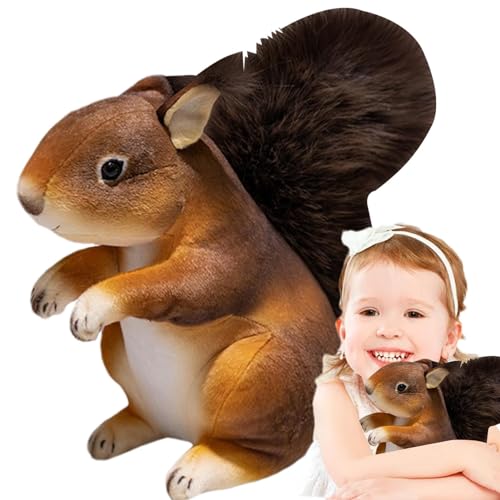 LeKing Eichhörnchen-Spielzeug, ausgestopftes Eichhörnchen | 25cm süßer weicher Eichhörnchen-Plüsch - Realistisches fliegendes Eichhörnchen-Spielzeug, ausgestopftes Begleitspielzeug, ausgestopftes von LeKing