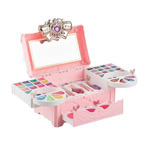 LeKing Make-up-Set für Mädchen, Make-up-Set für Mädchen,Rollenspiel-Make-up-Schönheitsset | Waschbares Make-up-Set für spielende Mädchen, Kinder, für Weihnachten, Feiertags-Make-up-Kollektion von LeKing