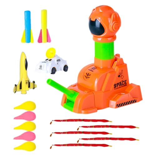 LeKing Raketenstart-Set, Raketenstart-Spielzeug - Lustiges Outdoor-Spielzeug für Kinder - Lustiges Raketenauto-Startspielzeug für Kinder, enthält 2 Raketen, 1 Auto, 1 Flugzeug, 5 runde und Lange von LeKing
