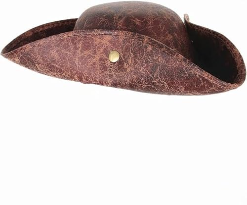 LeMarnia Braun Faux Leder Pirate Hut für Erwachsene Halloween Kostüm Zubehör von LeMarnia