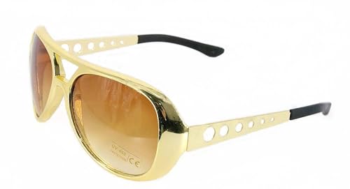 LeMarnia Gold Sonnenbrille für Cosplay 50's RockStars Halloween Kostüm Zubehör LeMarnia Gold Sonnenbrille für Cosplay 50's RockStars Halloween Kostüm Zubehör von LeMarnia