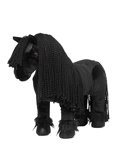 LeMieux Toy Pony Spike – Atemberaubender schwarzer Friese – inklusive marineblauer Tragetasche – geeignet für Kinder ab 3 Jahren von LeMieux