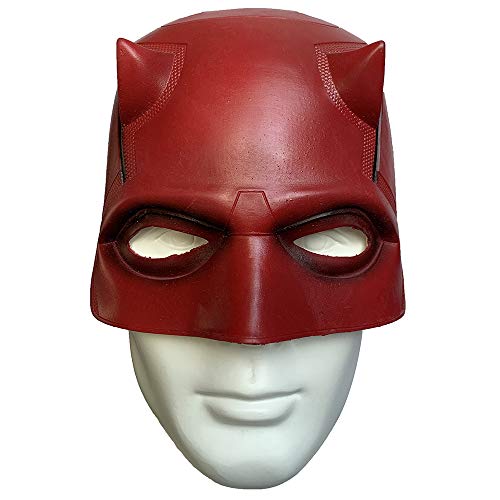 LePyCos DD Daredevil Matte Maske Helm Latex Cosplay Maskerade Party Halloween Kostüm Requisiten Rot von LePyCos