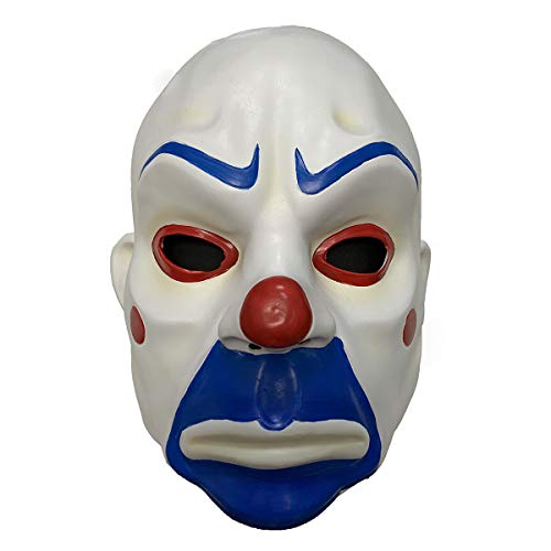 LePyCos Joker Maske Latex DC Clown Superschurke Cosplay Zubehör Halloween Kostüm Requisiten Blau von LePyCos