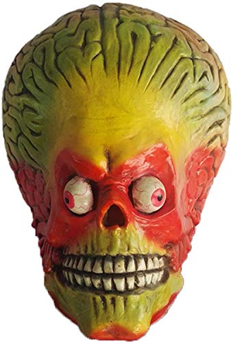 Mars Attacks Soldat Martian Maske Latex Horror Halloween Cosplay Kostüm Zubehör Requisiten (gelb) von LePyCos