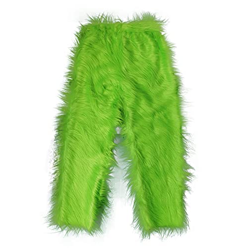 LePyCos The Grinch Maske Kostüm mit grünem pelzigem Fell für Weihnachten Cosplay Party Latex Requisiten (Hosen), Einheitsgröße von LePyCos