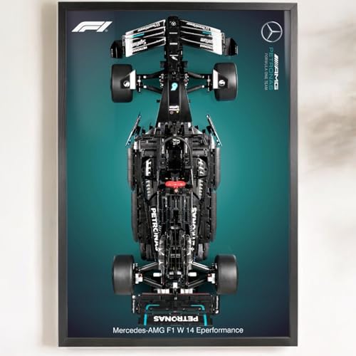LeWall Display Wallboard für LEGO Technic Mercedes-AMG F1 W14 E Performance Rennwagen 42171 - Premium Formel 1 Wandhalterung für erwachsene Sammler, perfekt für LEGO Enthusiasten (Kein Auto enthalten) von LeWall