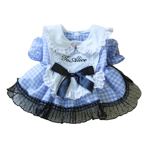 Haustier Outfit mit Schleife Dekoration Feine Verarbeitung Kleid Mode Mesh Spleißen Hund Prinzessin Puppe Halsband Blau L von Leadrop