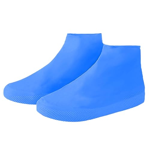 Leadrop 1 Paar Silikon Schuh Abdeckungen Regendicht Anti Skid Durable Regentag Silikon Regen Schuhe Blau L von Leadrop