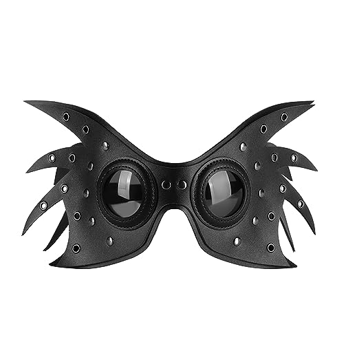 Leadrop Halloween-Maske, verstellbares Design, einzigartige Form, Halloween-Maske, Halloween-Maske, verstellbar, einzigartige Form, Cosplay, Augenabdeckung, Requisite für Party, Festival Schwarz von Leadrop