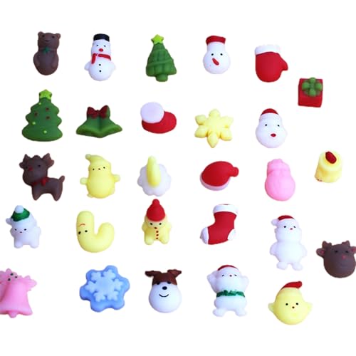 10Pcs Squshes Fidget Toys Recouvre Rapide Doux Mignon Arbre De Noël Arbre Santa Claus Neige Punch Toy Soulagement De Stress Mini Caricatures Créatifs Cadeaux von Leadthin