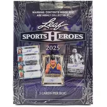 Leaf Sports Heroes 2025 Sammelkarten Hobby Box, 3 Karten pro Box von Leaf