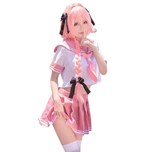 Leaffly Fate/Grand Order Astolfo Cosplay Kostüm Rosa Rock Sailor Anzug (L) von Leaffly