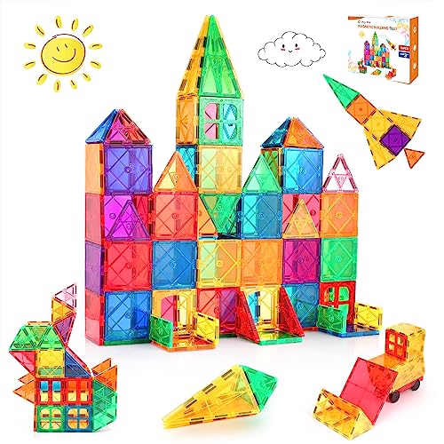LeagoEra Magnetische Bausteine 70 Teile, Magnetspielzeug Magneten Kinder Magnetbausteine Magnet Spielzeug Magnetspiele für 3+ Jahre alte Jungen und Mädchen Geschenk von LeagoEra