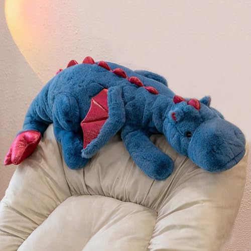 Leahaoe Blau Riesiger Plüschdrache - XXL 130cm Kuscheltier Drachenstofftier - Weiches Flauschiges Fantasy Spielzeug - Farben: Blau, Grün, Rosa, Weiß - 1,2kg von Leahaoe