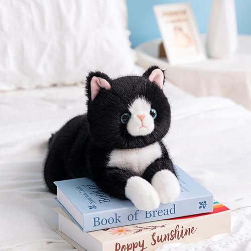 Leahaoe Schwere Kuschelkatze aus Plüsch – Gewichtete Katze (45cm/60cm) – 0,9kg/2,1kg – Grau, Orange, Schwarz – Weiches Beruhigungsspielzeug für Kinder & Erwachsene von Leahaoe