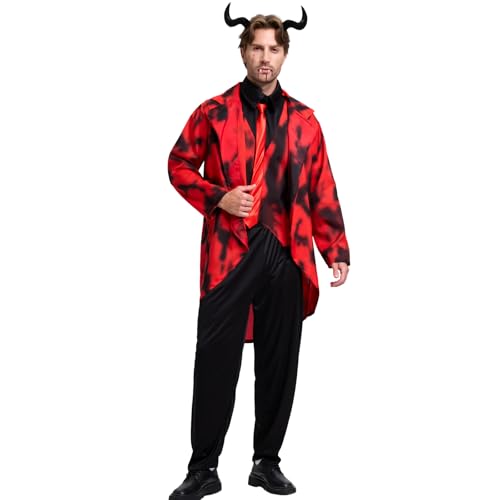 Halloween-Teufelskostüm für Herren: Horror-Kostüme für Erwachsene, Party-Cosplay-Kleidung für Herren, Größe XL von Leajap