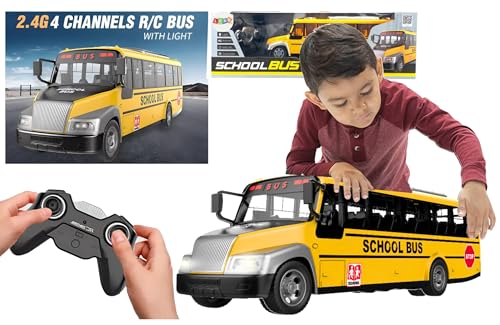 Lean Toys Ferngesteuerter Schulbus für Kinder Großer LKW 30 cm Bus mit Fernbedienung und Lichtern von Lean Toys