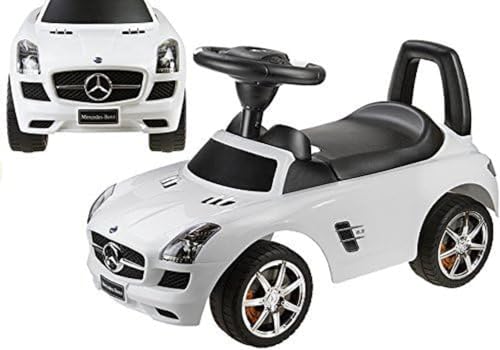 Lean Toys Lizenziert Mercedes Benz Rutschauto für Babys Weiß Rutscher Rutschfahrzeug Babyrutscher Auto für Kinder von Lean Toys