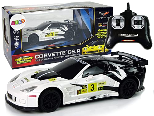 Sportwagen R/C 1:24 Corvette C6.R Weiß 2.4 G Lights von Lean Toys