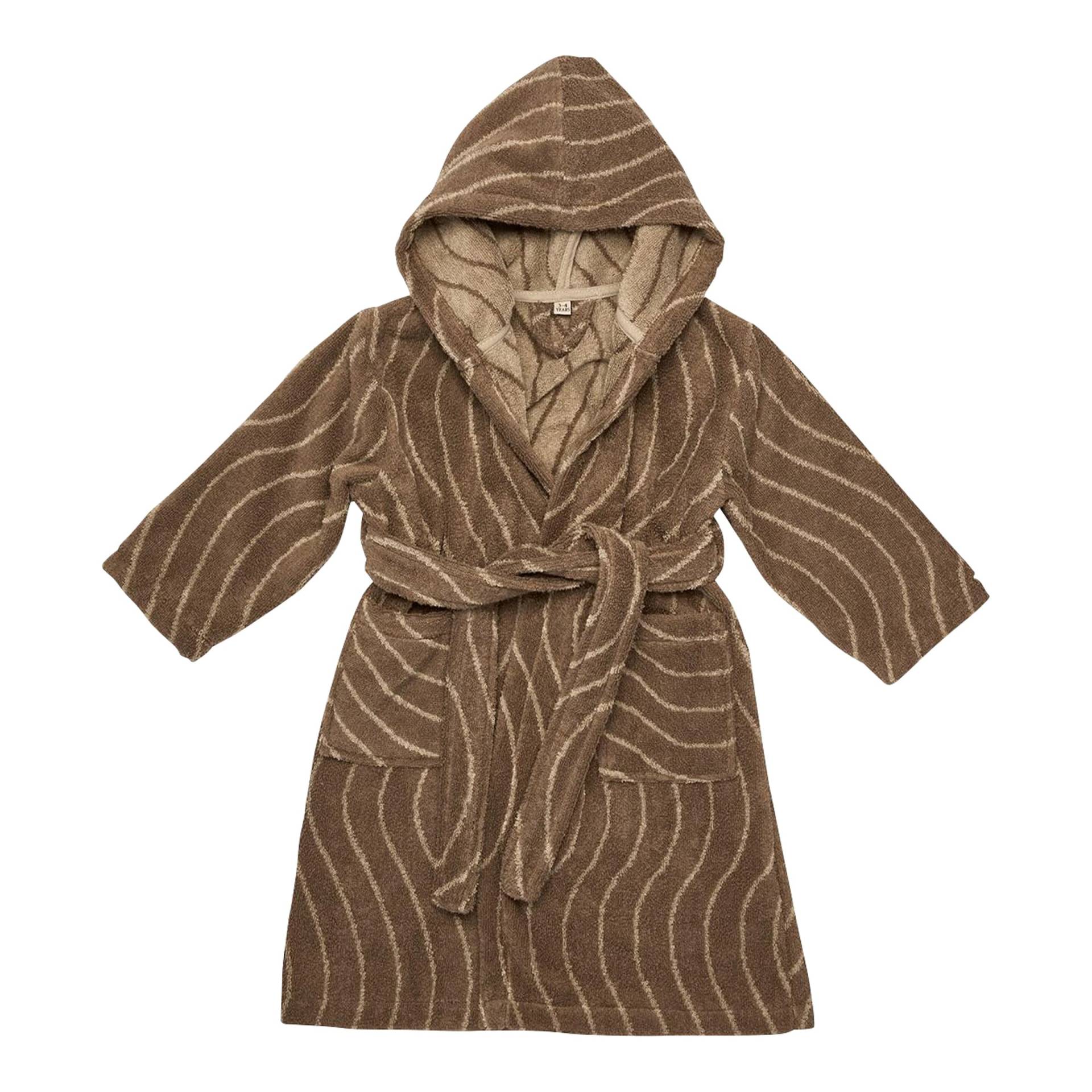 Leander Bademantel Woodland braun 116 von Leander