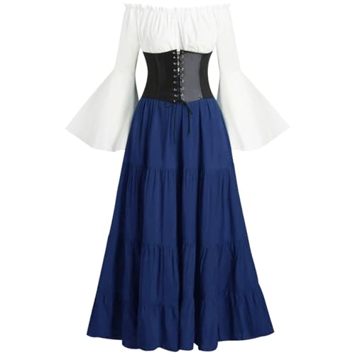 Leaomuny Damen Retro Mittelalter Palast Viktorianischer Stil Maxikleid Prinzessin Kleid Lange Elegante Vintage Renaissance Cocktailkleid Karneval Halloween Party Leaomuny Damen Retro Mittelalter Palast Viktorianischer Stil Maxikleid Prinzessin Kleid Lange Elegante Vintage Renaissance Cocktailkleid Karneval Halloween Party von Leaomuny