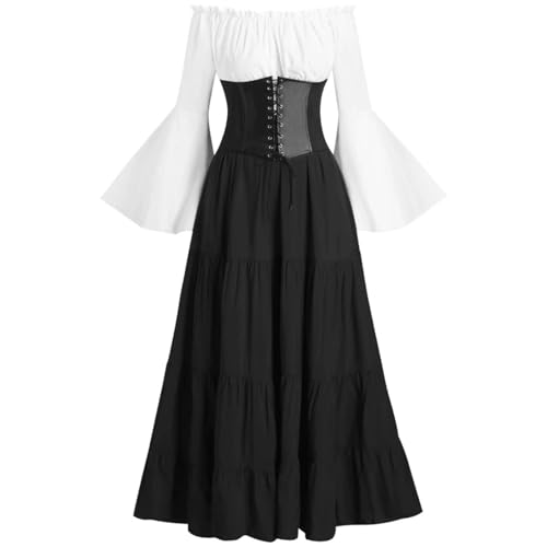 Leaomuny Damen Retro Mittelalter Palast Viktorianischer Stil Maxikleid Prinzessin Kleid Lange Elegante Vintage Renaissance Cocktailkleid Karneval Halloween Party Leaomuny Damen Retro Mittelalter Palast Viktorianischer Stil Maxikleid Prinzessin Kleid Lange Elegante Vintage Renaissance Cocktailkleid Karneval Halloween Party von Leaomuny