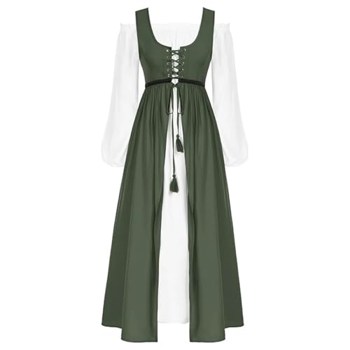 Leaomuny Mittelalterliches Kleid für Damen, Renaissance, irischer Stil, Prinzessinnenkostüm, langes Kleid, Vintage, Renaissance, Karneval, Halloween, Party Leaomuny Mittelalterliches Kleid für Damen, Renaissance, irischer Stil, Prinzessinnenkostüm, langes Kleid, Vintage, Renaissance, Karneval, Halloween, Party von Leaomuny