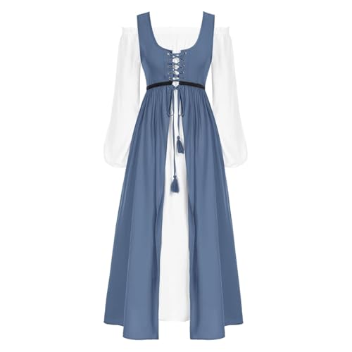 Leaomuny Mittelalterliches Kleid für Damen, Renaissance, irischer Stil, Prinzessinnenkostüm, langes Kleid, Vintage, Renaissance, Karneval, Halloween, Party Leaomuny Mittelalterliches Kleid für Damen, Renaissance, irischer Stil, Prinzessinnenkostüm, langes Kleid, Vintage, Renaissance, Karneval, Halloween, Party von Leaomuny