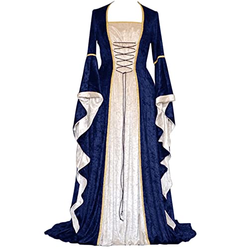 Leaomuny Mittelalterliches Kleid für Damen, Trompetenärmel, irischer Stil, Prinzessinnenkostüm, Gothic, Palast, elegant, Vintage, Renaissance, Karneval, Halloween, Party Leaomuny Mittelalterliches Kleid für Damen, Trompetenärmel, irischer Stil, Prinzessinnenkostüm, Gothic, Palast, elegant, Vintage, Renaissance, Karneval, Halloween, Party von Leaomuny