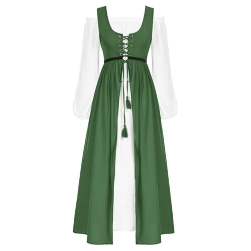 Mittelalterliches Kleid für Damen mit Trompetenärmeln, irischer Stil, Maxikleid, Gothic-Kleid, langes Gothic-Kleid, Slim Fit, Vintage-Tanzkleider für Karneval, Halloween, Partys und als Mittelalterliches Kleid für Damen mit Trompetenärmeln, irischer Stil, Maxikleid, Gothic-Kleid, langes Gothic-Kleid, Slim Fit, Vintage-Tanzkleider für Karneval, Halloween, Partys und als von Leaomuny