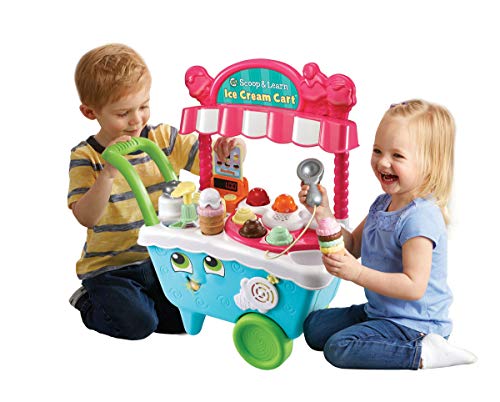 LeapFrog 600703 Scoop & Learn Pretend Toddler Toy for Role Play Food and Magic Ice Cream Scooper Scoop/Learn Cart Set, Various von LeapFrog