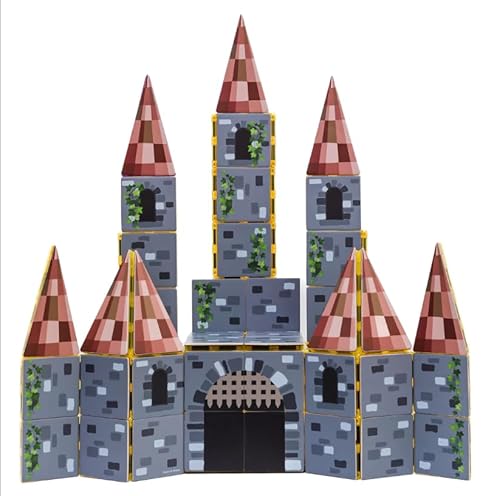 Learn & Grow Toys Magnetisches Kachelschloss-Set – 40-teiliges fantasievolles Bauset für Kinder von Learn & Grow Toys