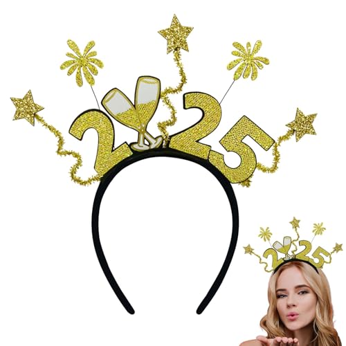 2025 Kopfbedeckung, Neujahrs-Stirnband Mit Glitzernden Sternen Und Pailletten | Funkelnde Pailletten-Buchstaben-Kopfbedeckung | Frohes Neues Jahr Foto-Requisiten, Cosplay-Party-Stirnband Für Die Famil von LearnLyrics