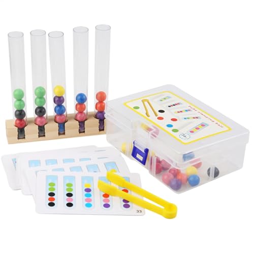 Color Gatching Children's Toys-Child's Holzperlen, Clip zum Lernen, für Reisen, im Freien, zu Hause und in der Schule von LearnLyrics