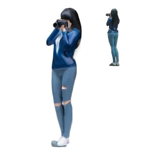 Figur auf einer Skala 1:64, reduziertes Modell - Züge, architektonische Figuren in Kunststoff, Mädchen Figur stehender Fotograf, Modell angepasst an Miniaturszenen (64251b) von Diorama, dieses Modell von LearnLyrics