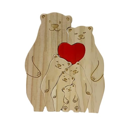 Holzstäbe Familie Puzzle Kunst Tischdekoration | Herzförmiges dekoratives Element, charmant, handgemachte Figurensammlung für Zuhause, Wohnzimmer, Schlafzimmer, Büro Holzstäbe Familie Puzzle Kunst Tischdekoration | Herzförmiges dekoratives Element, charmant, handgemachte Figurensammlung für Zuhause, Wohnzimmer, Schlafzimmer, Büro von LearnLyrics