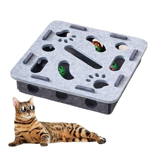 Katzenpuzzle | Interaktives Katzenspielzeug – mit Ballweg mit Labyrinth-Puzzle-Kugeln für sensorische Aktivität zur geistigen Stimulation und gegen Langeweile für Hauskatzen von LearnLyrics