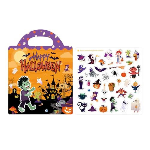 Kinderaufkleberbuch | Halloween -Aufkleber | Manuelle Aktivitäten 3 6 Jahre alte Mädchen | Reisende Geburtstagszimmer Spaß Flugzeug Salle Lernen von LearnLyrics