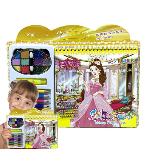LearnLyrics Aktivitätenbuch für Mädchen, Spielzeug-Make-up-Set, Prinzessinnenverkleidungs-Aktivitätsheft mit Strass-Aufklebern, Kunsthandwerk Aktivitätsset, Kunst-Set von LearnLyrics