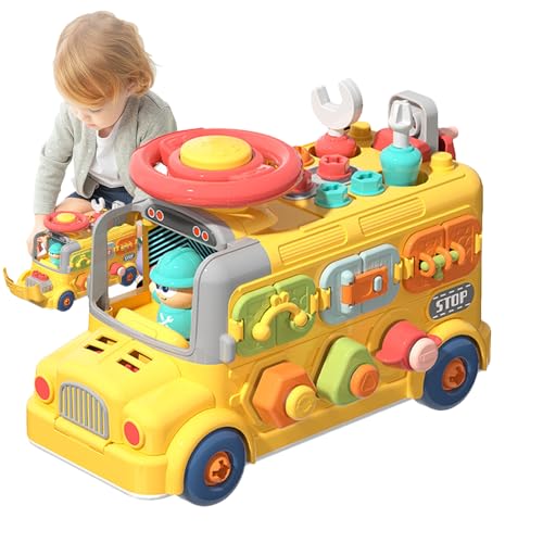 Aktivitätswürfel für Kleinkinder – sensorisches Aktivitätswürfel – Aktivitätswürfel für Kleinkinder in Form eines Reisebus | Aktivitätswürfel für die Feinmotorik von LearnLyrics