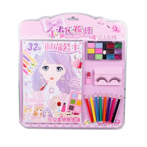 LearnLyrics Anziehspiel-Set, Anziehspiel-Set für – Kosmetikbuch Prinzessin, kosmetisches Zeichenbuch, lustiges Make-up-Rollenspiel, Anziehspielzeug für von LearnLyrics