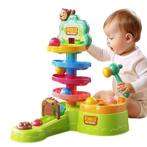 LearnLyrics Baby Spielzeug ab 1 Jahr Werkbank Kinder, Motorikwürfel Musik Licht Spielzeug ab 18 Monate, Pounding Toy, Pound and Roll Holzturm Spielzeug Hammer Helle Farbe Früherziehung Spielzeug LearnLyrics Baby Spielzeug ab 1 Jahr Werkbank Kinder, Motorikwürfel Musik Licht Spielzeug ab 18 Monate, Pounding Toy, Pound and Roll Holzturm Spielzeug Hammer Helle Farbe Früherziehung Spielzeug von LearnLyrics